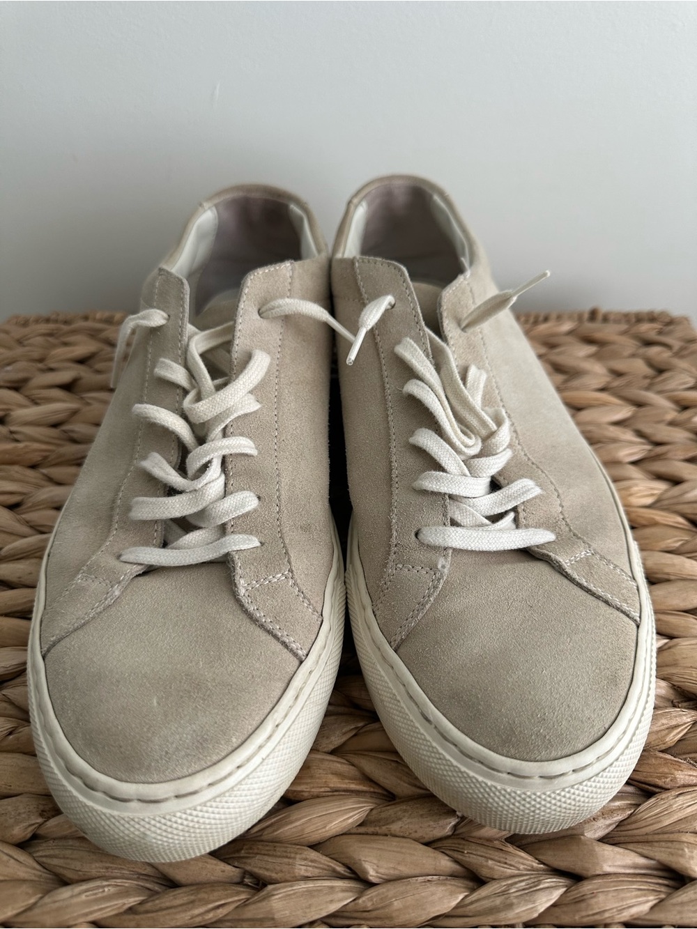 Men's Common Projects - White Suede Low-Top Sneakers - Neutral Casual Shoes